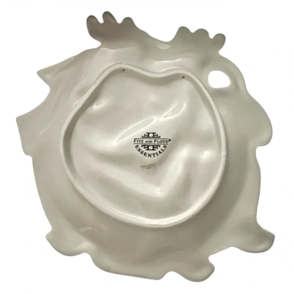 Vintage 1980Fitz & Floyd Christmas Reindeer Canape Plate Cookies Candy Tray 10